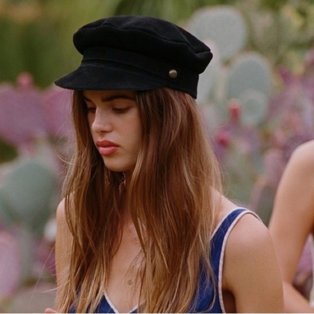 NWT Lack of Color Lola Faux Suede Black Cap OS